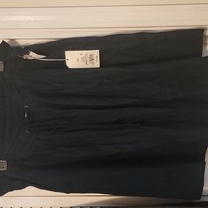 Dark Denim skirt with pockets and drawstring waistline.